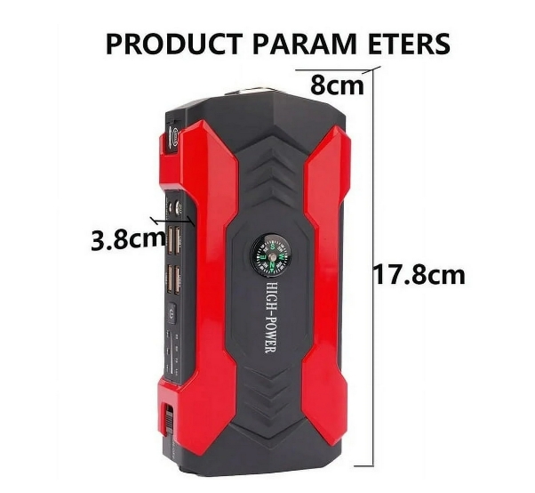 thumbnail video image 2 of 99800mah Car Jump Starter, Peak Car Battery Charger, 12V Jump Box Jumper Battery Pack, Portable Charger, Emergency LED Light, Escape Safty Hammer, Compass, 2 of 11