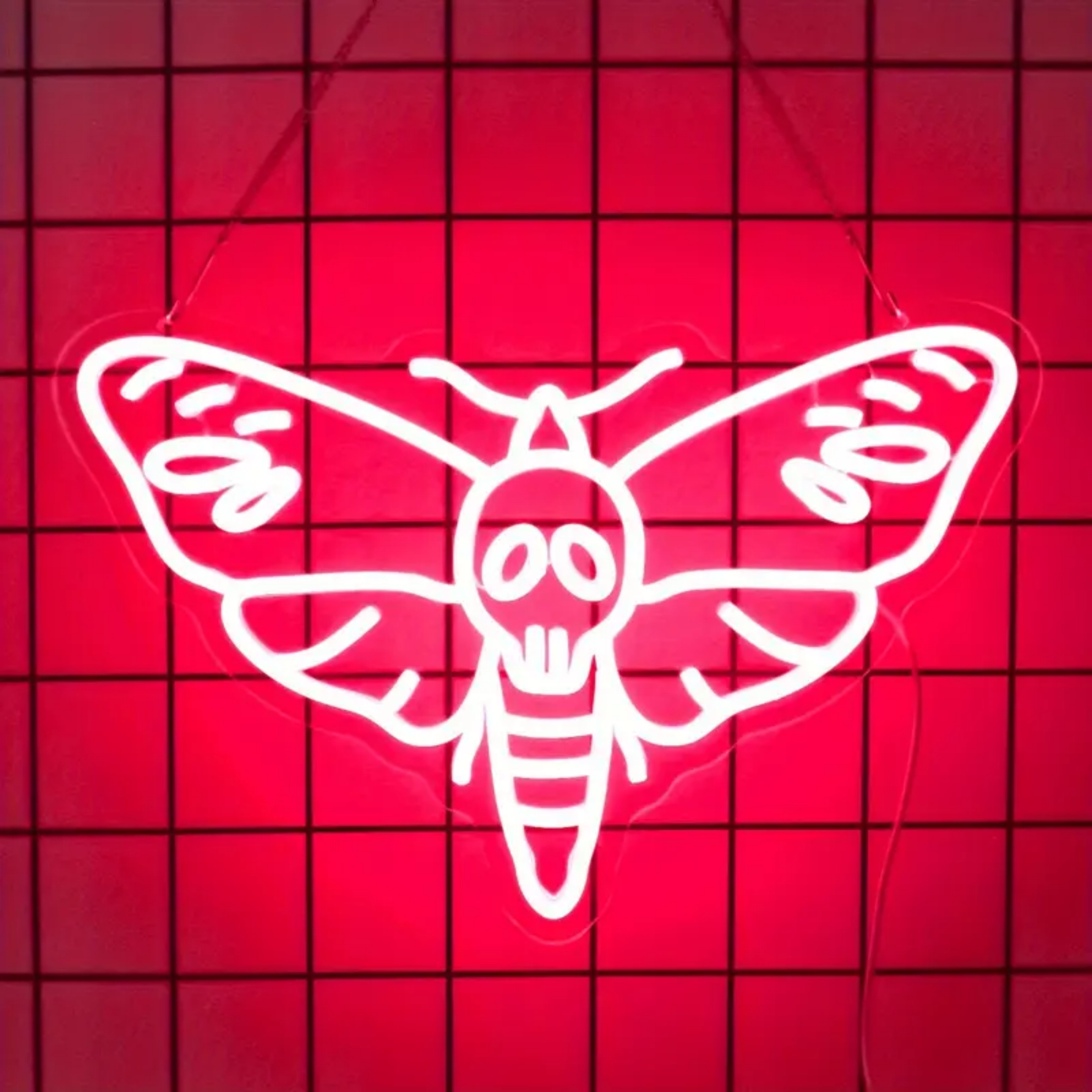 thumbnail video image 2 of UPONRAY Death Moth Neon Signs, 16.9"*11.1" Dimmable & USB-Powered LED Neon Light, Stylish Wall Decor for Halloween Party, Home, Bar, Shop, Haunted House, 2 of 8
