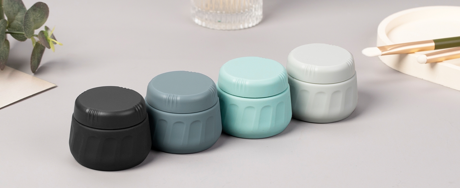 thumbnail video image 2 of Mrsdry Travel Containers for Toiletries, TSA Approved Travel Size Toiletries 4 Pack, Refillable Containers, With Clear Bag, Leak Proof Silicone Jars, Essentials Creams Jars Carrying Small Items, 2 of 16