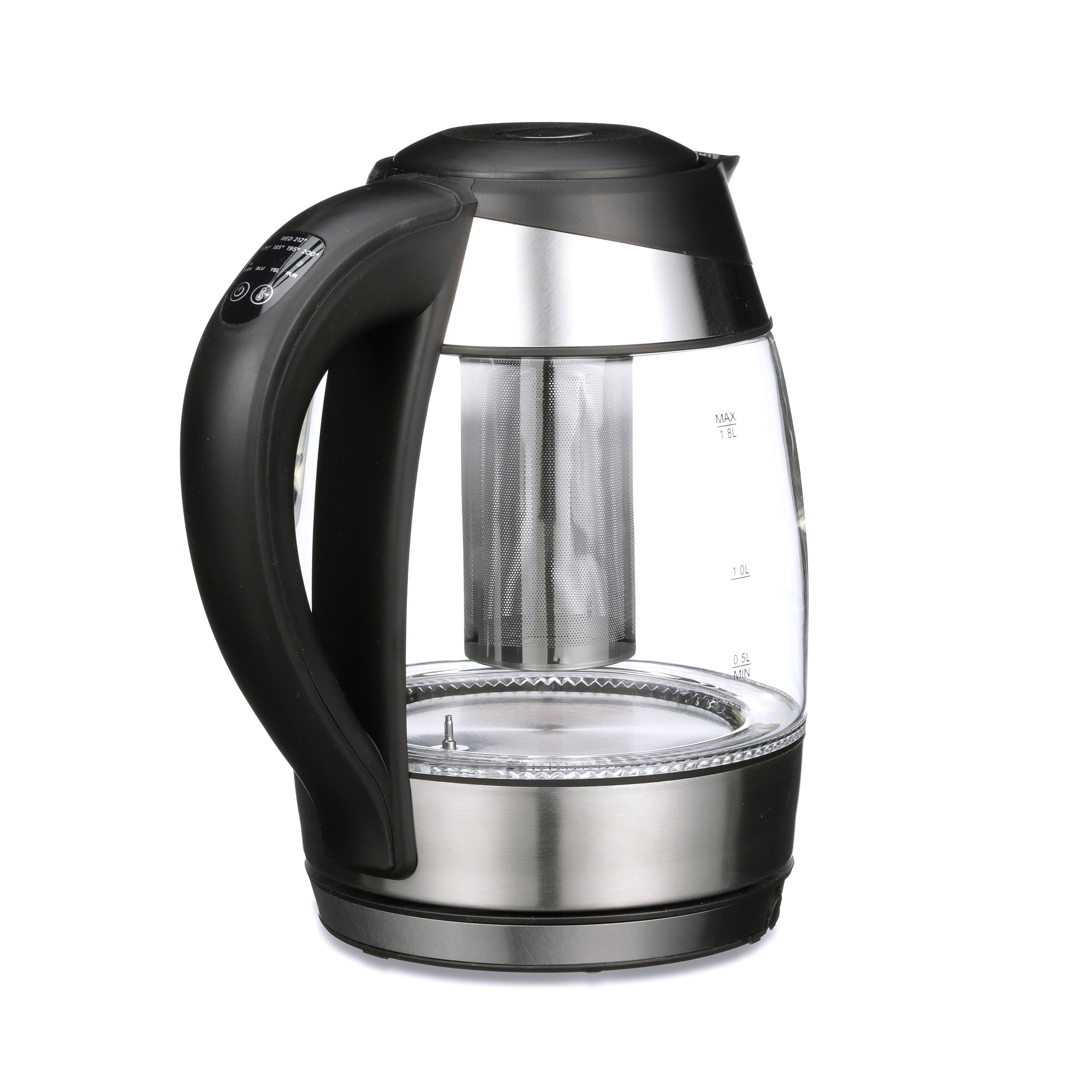 Chefman Electric Glass Kettle - Silver/Black, 1.8 L - Kroger