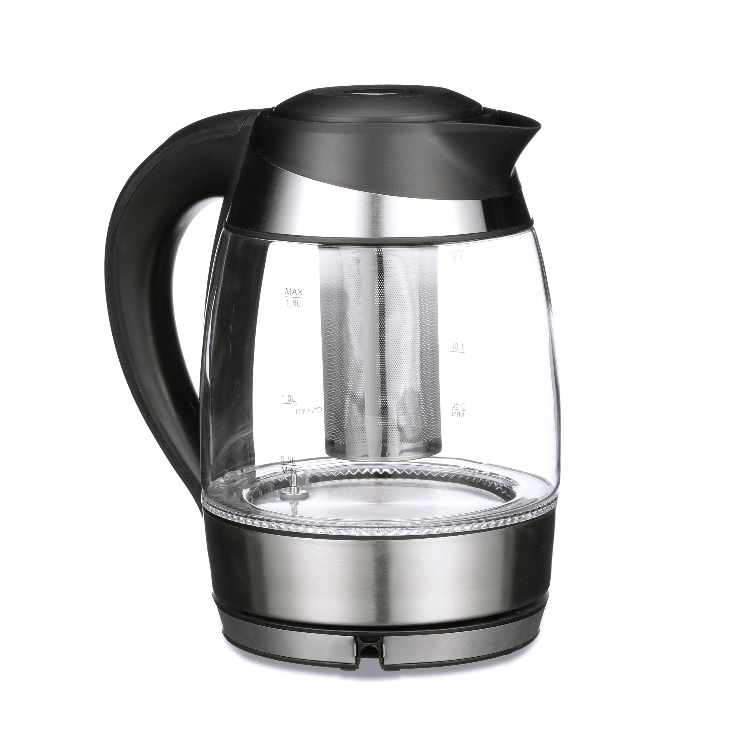 Chefman Electric Glass Kettle - Silver/Black, 1.8 L - Fry's Food Stores
