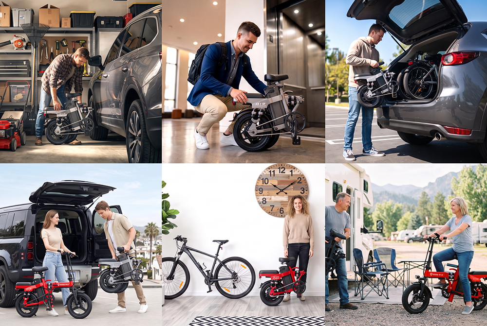 thumbnail video image 2 of DTTZH 750W Foldable Electric Bike for Adults, 48V 15Ah, 20MPH Class 2 Electric Mini Bike, 14" Folding Ebike, UL2849 Certified(Black), 2 of 9