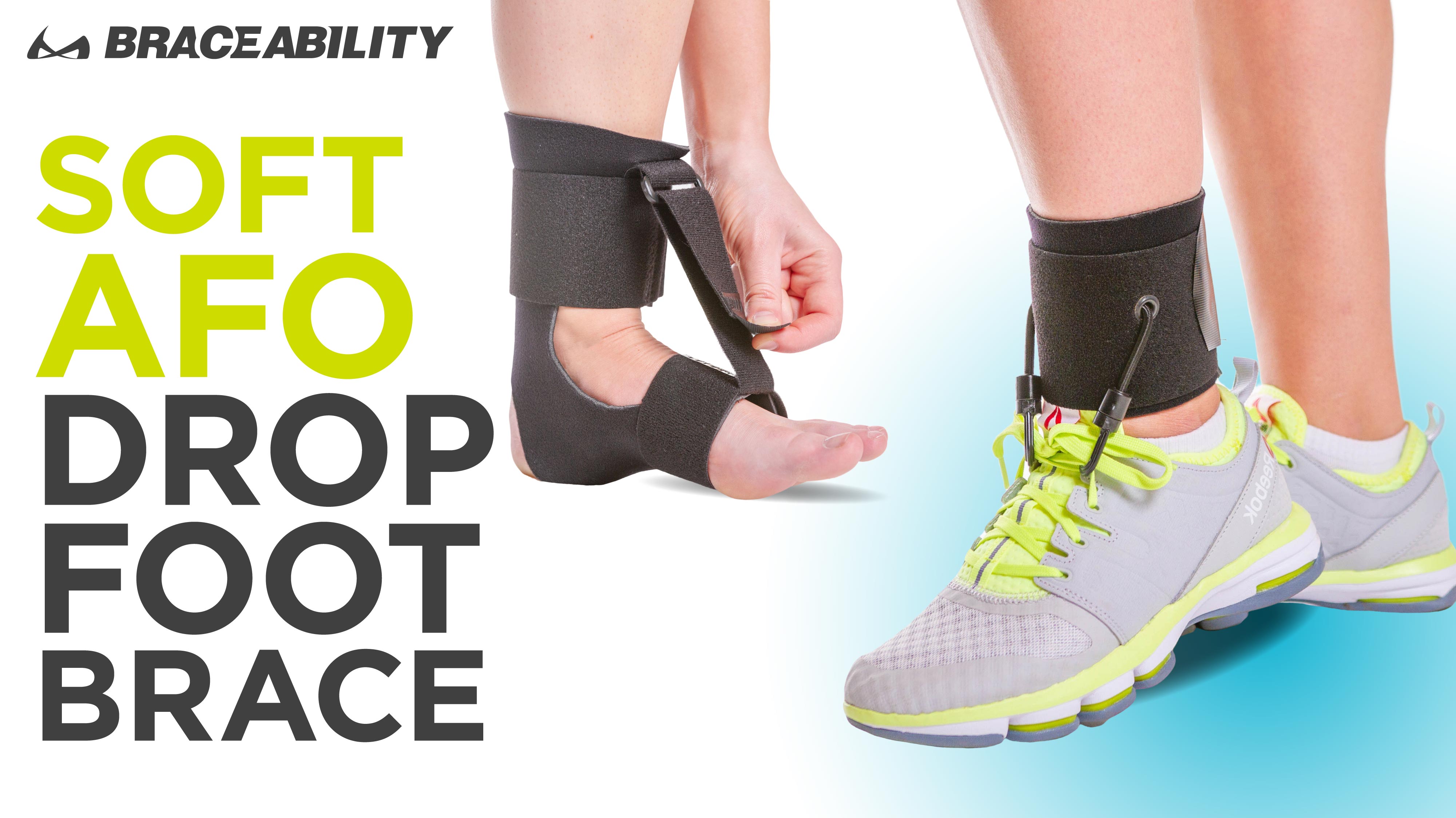 thumbnail video image 2 of BraceAbility AFO Drop Foot Brace for Stroke Recovery and Nerve Injury, L/XL, Black, 2 of 8