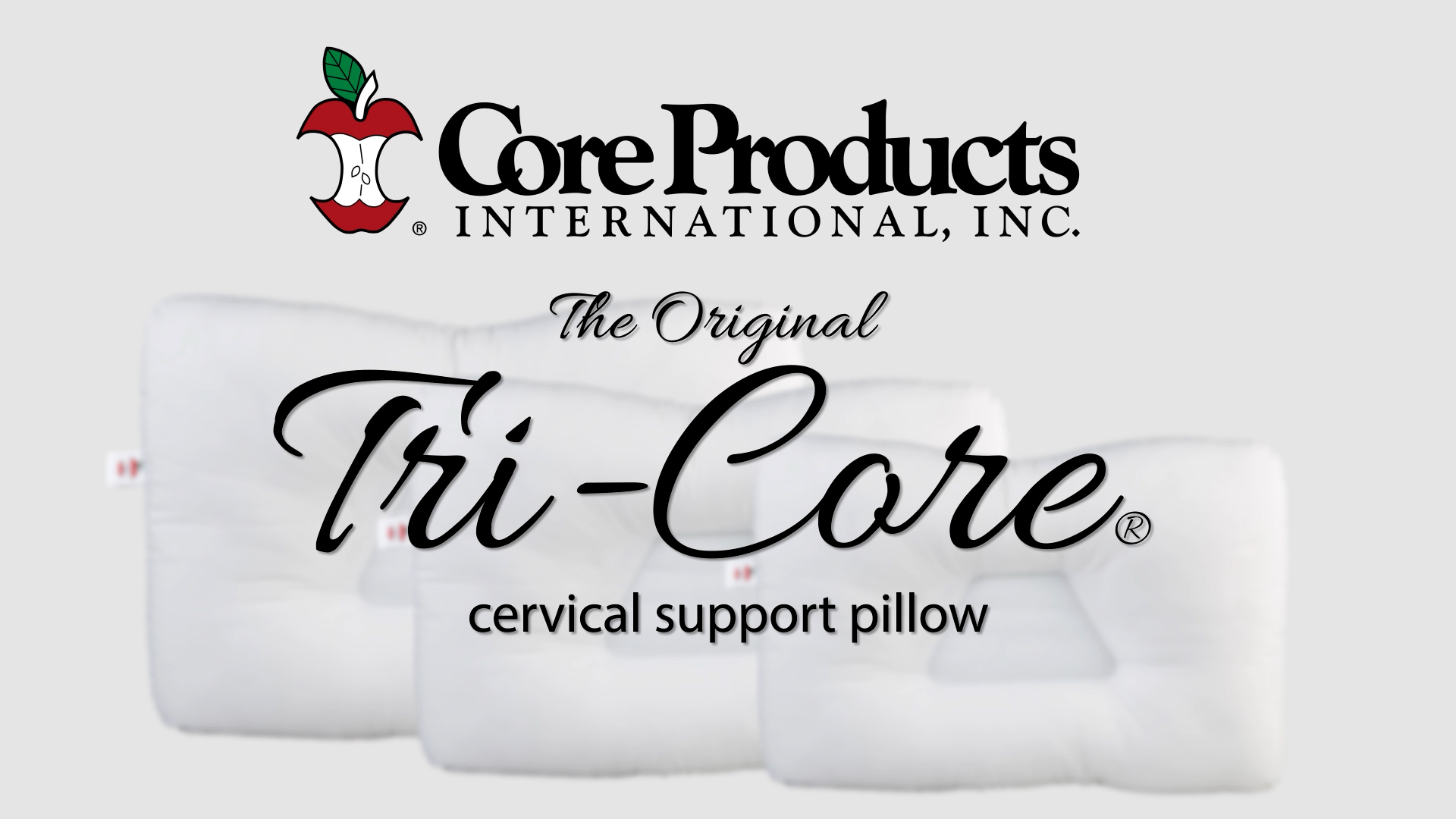 thumbnail video image 2 of Core Products Tri-Core Cervical Support Pillow – Gentle (Medium Firmness) Orthopedic Neck Pillow for Pain Relief, Back and Side Sleepers – Ergonomic Contour Pillow – Assembled in USA, Midsize, 2 of 8
