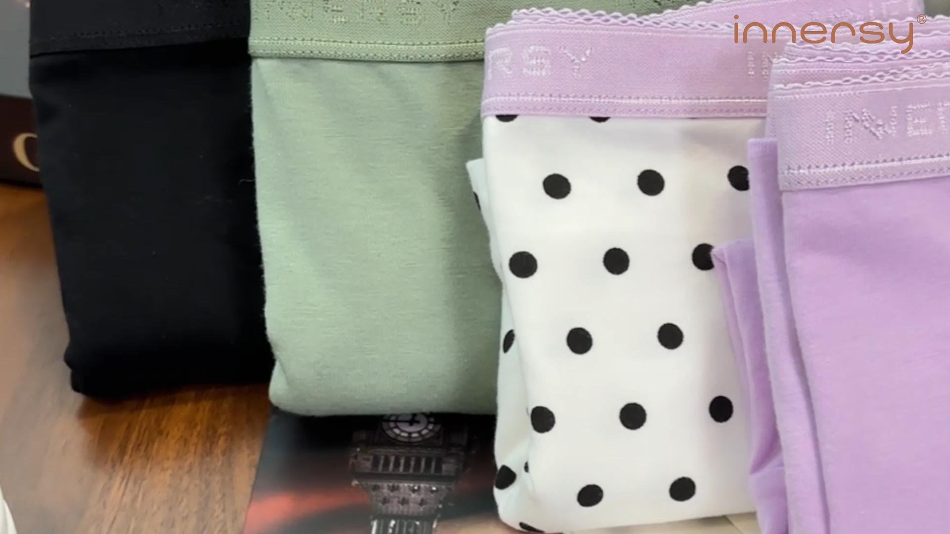 thumbnail video image 2 of INNERSY Women's Plus Size Cotton Underwear XL-5XL High Waisted Briefs Panties 5-Pack(3XL,Light Mist), 2 of 8