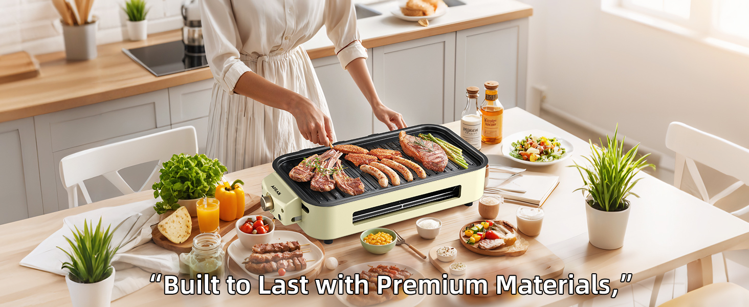 thumbnail video image 2 of Aoran Indoor Grills Electric Smokeless, Versatile Double-layer Indoor Electric Griddles, 1500W Smokeless Grill Skillet Griddles for Home Cooking White, 2 of 6