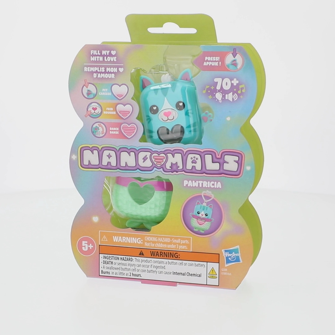 Nano-Mals Hasbro – Pawtricia Le Chaton Bleu – Compagnon Électronique Interactif Avec Cœur LED – Dès 5 Ans