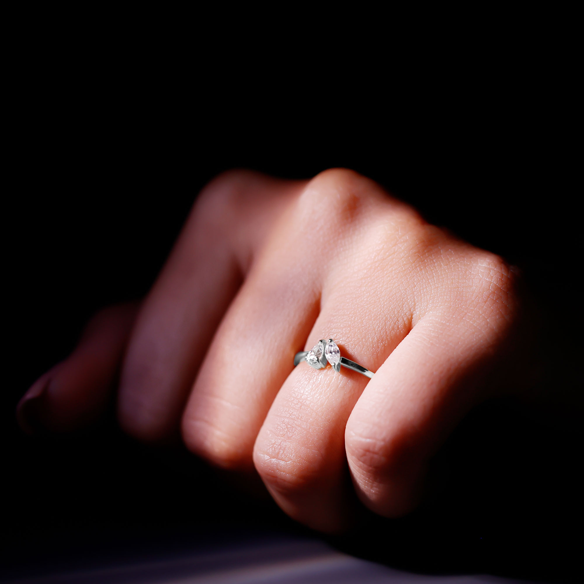 thumbnail video image 2 of Rosec Jewels Lab Diamond Promise Ring for Women - Toi Et Moi Ring - Ready to Gift for Valentines Day, 925 Sterling Silver, US 4.00, 2 of 8