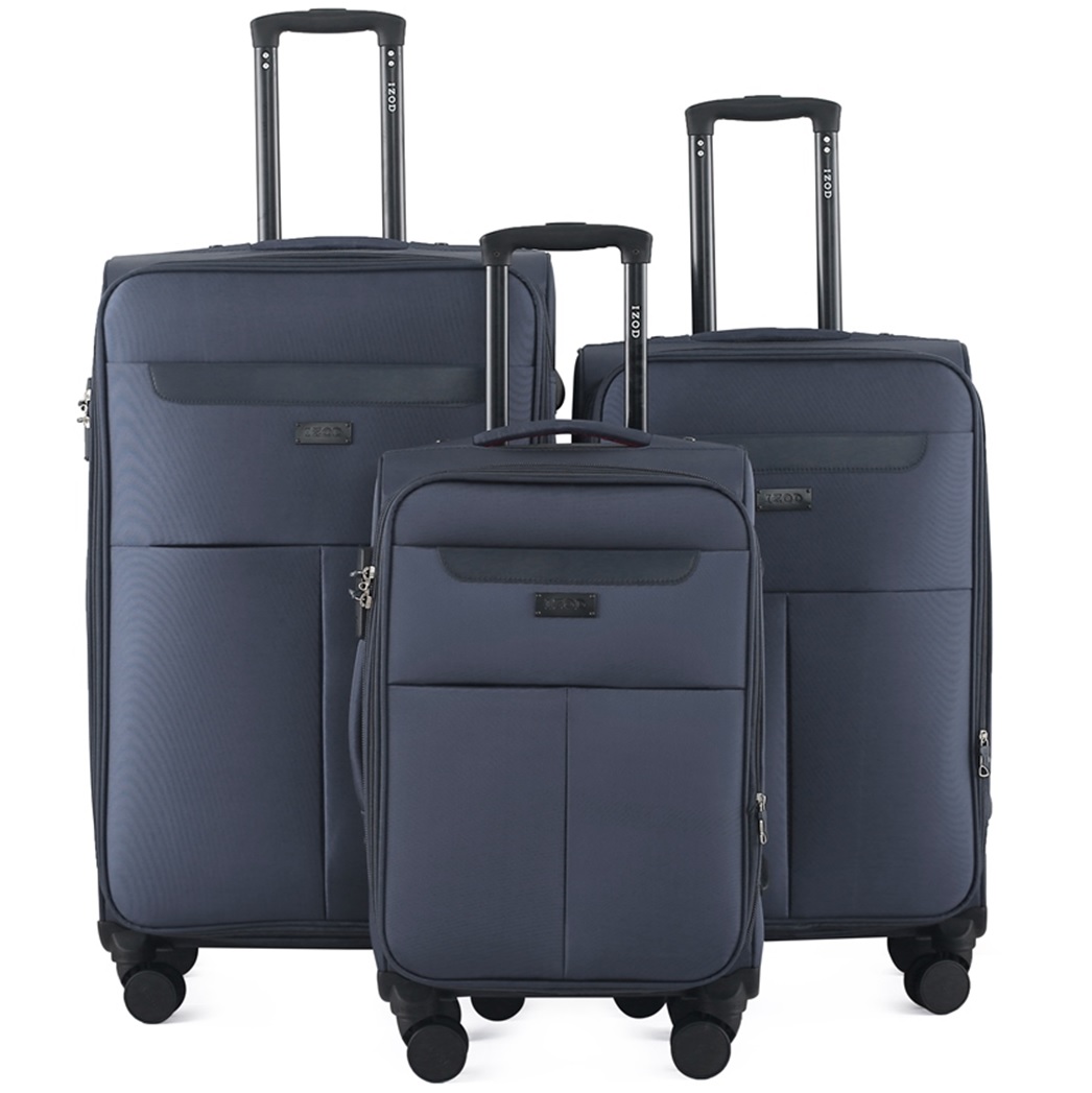 IZOD Liam Soft Shell Spinner Suitcase Set with Combo Lock, 3 Piece