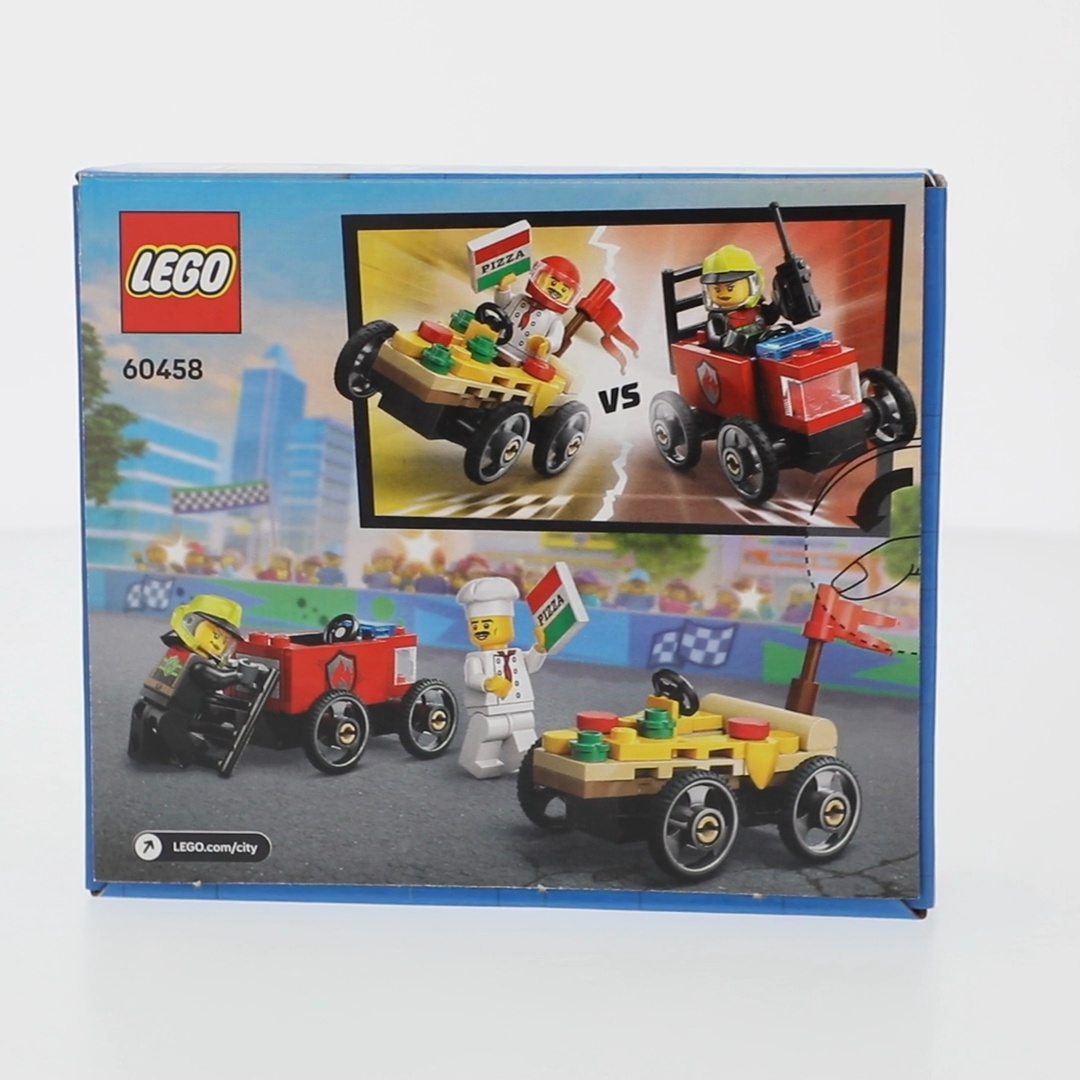 LEGO City Pizza vs. Fire Truck Race Car Pack, 70-piece, Multicolor