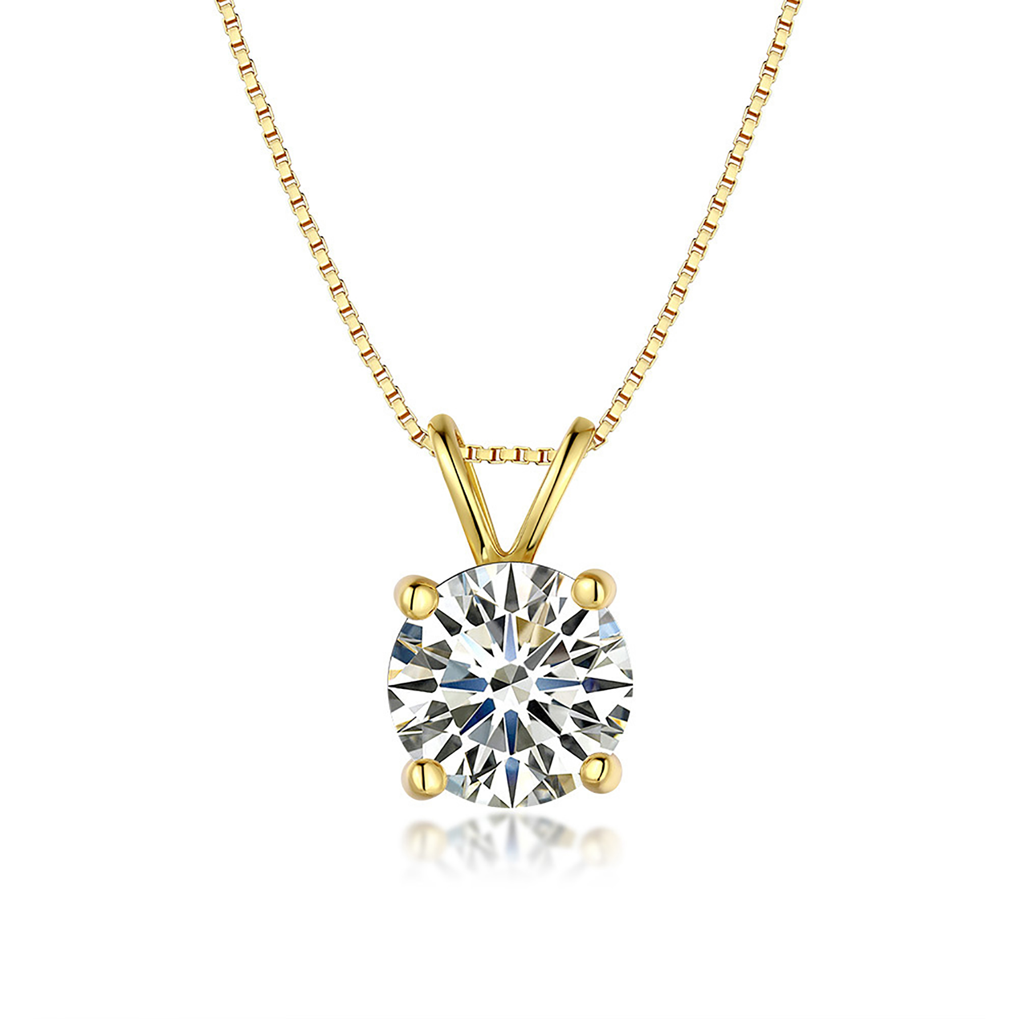 thumbnail video image 2 of Moissanite Solitaire Necklace for Women 18K Gold Plating, 1 Carat Lab Created Diamond Pendant, D Color VVS1, 18+2" Silver Chain 925 Sterling Silver , Gift for Wife, Girlfriend on Wedding, 2 of 16
