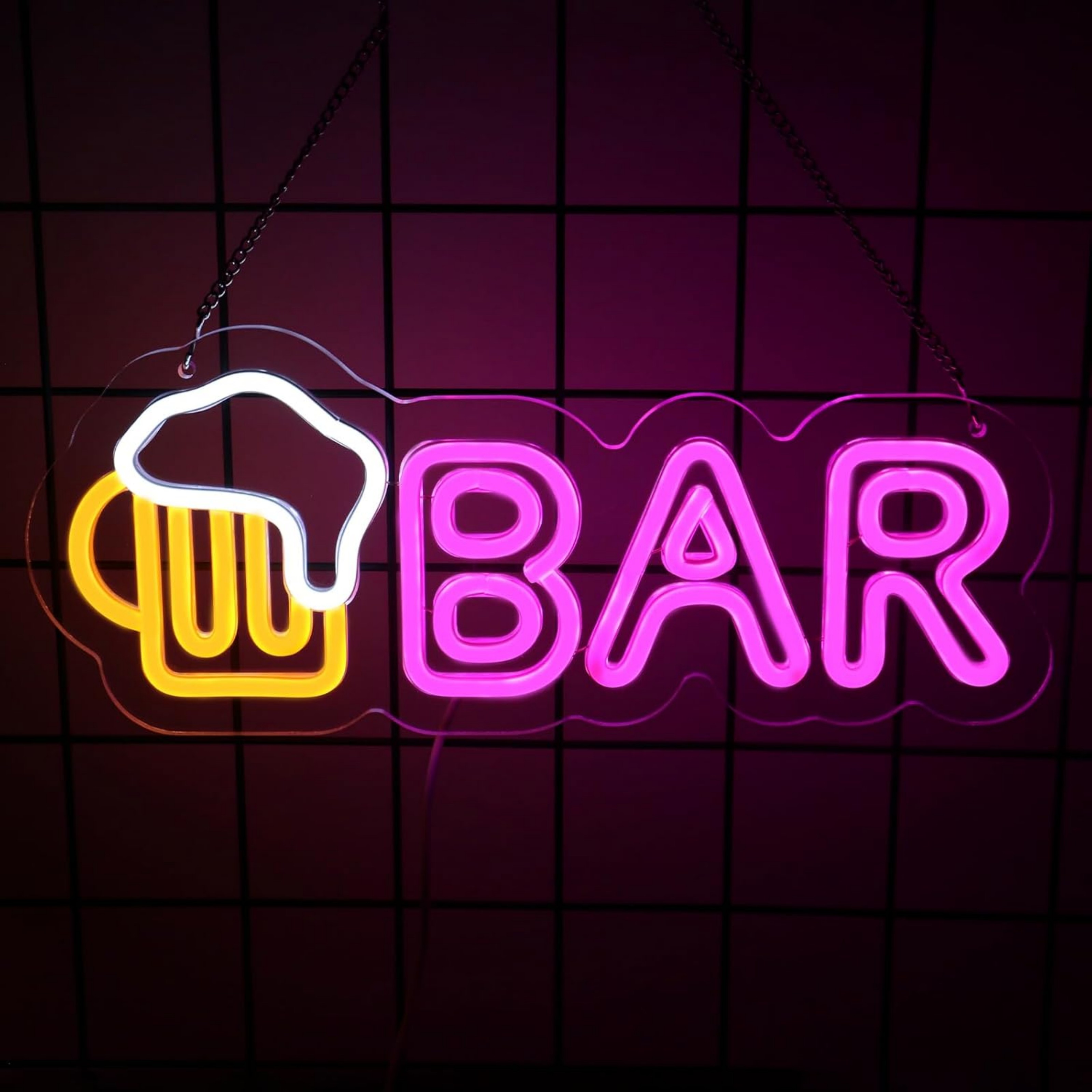 thumbnail video image 2 of UPONRAY Bar Neon Signs, 14.6"*5.9" Dimmable & USB-Powered LED Neon Light, Stylish Wall Decor for Bar, Party, Restaurant, Living Room, Man Cave, 2 of 8