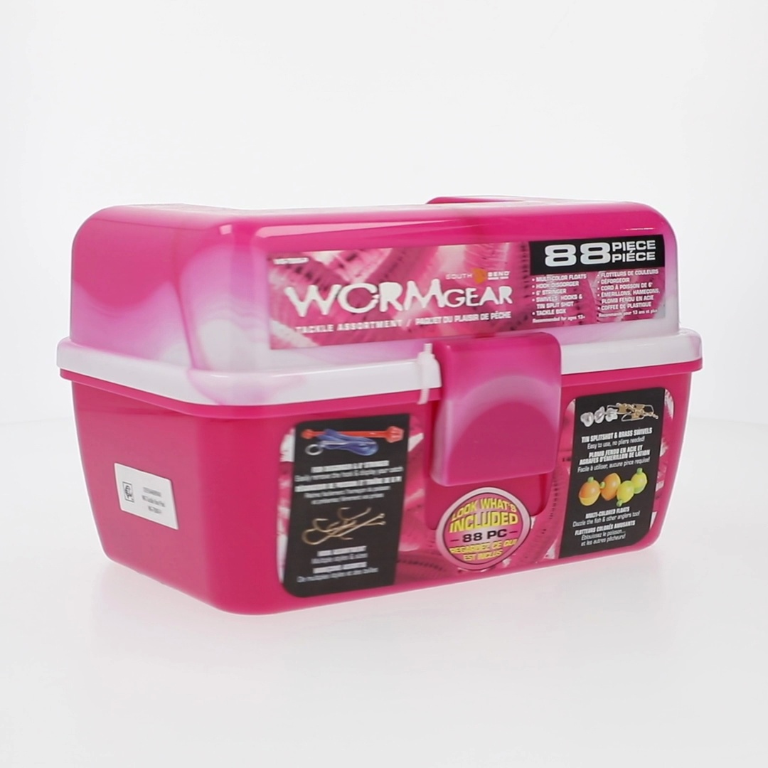 South Bend Worm Gear Tackle Box pink South Bend Worm Gear Tackle Box pink