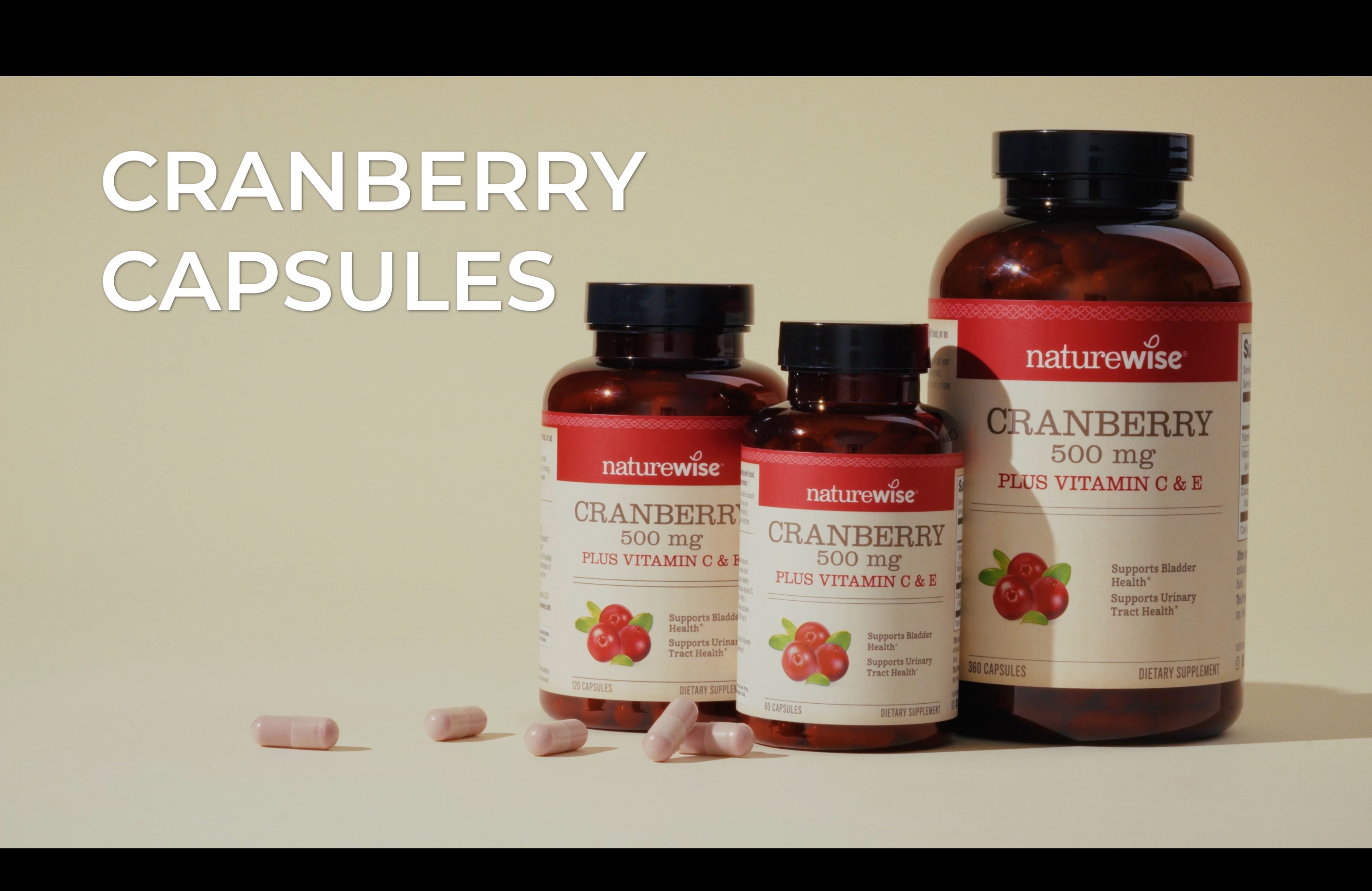thumbnail video image 2 of NatureWise Cranberry Pills - Extract Equal to 12,500mg* - 60 Capsules[30-Day Supply], 2 of 12