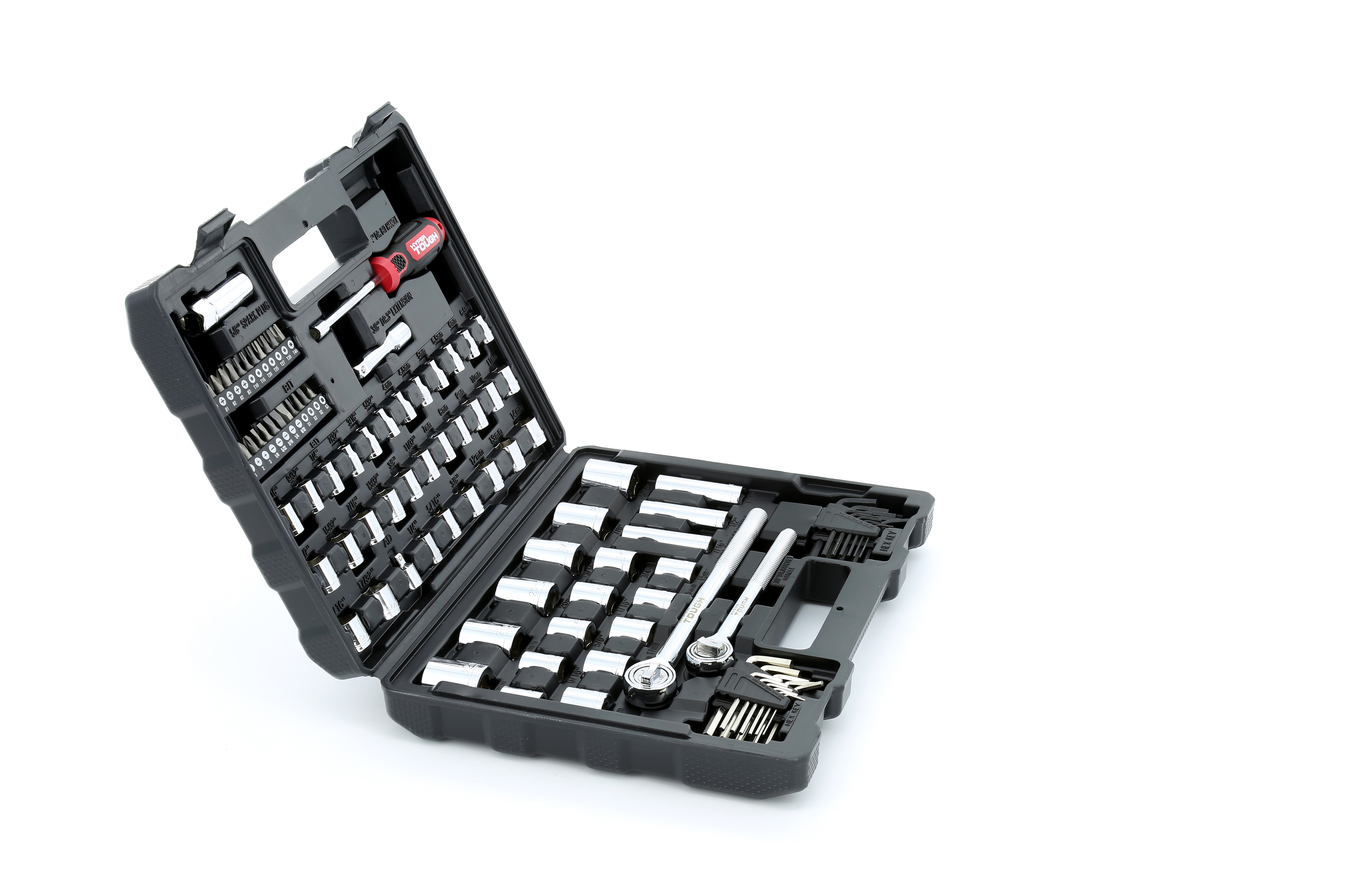 Hyper Tough 107 Piece 1/4, 3/8, 1/2 inch Drive Socket Set
