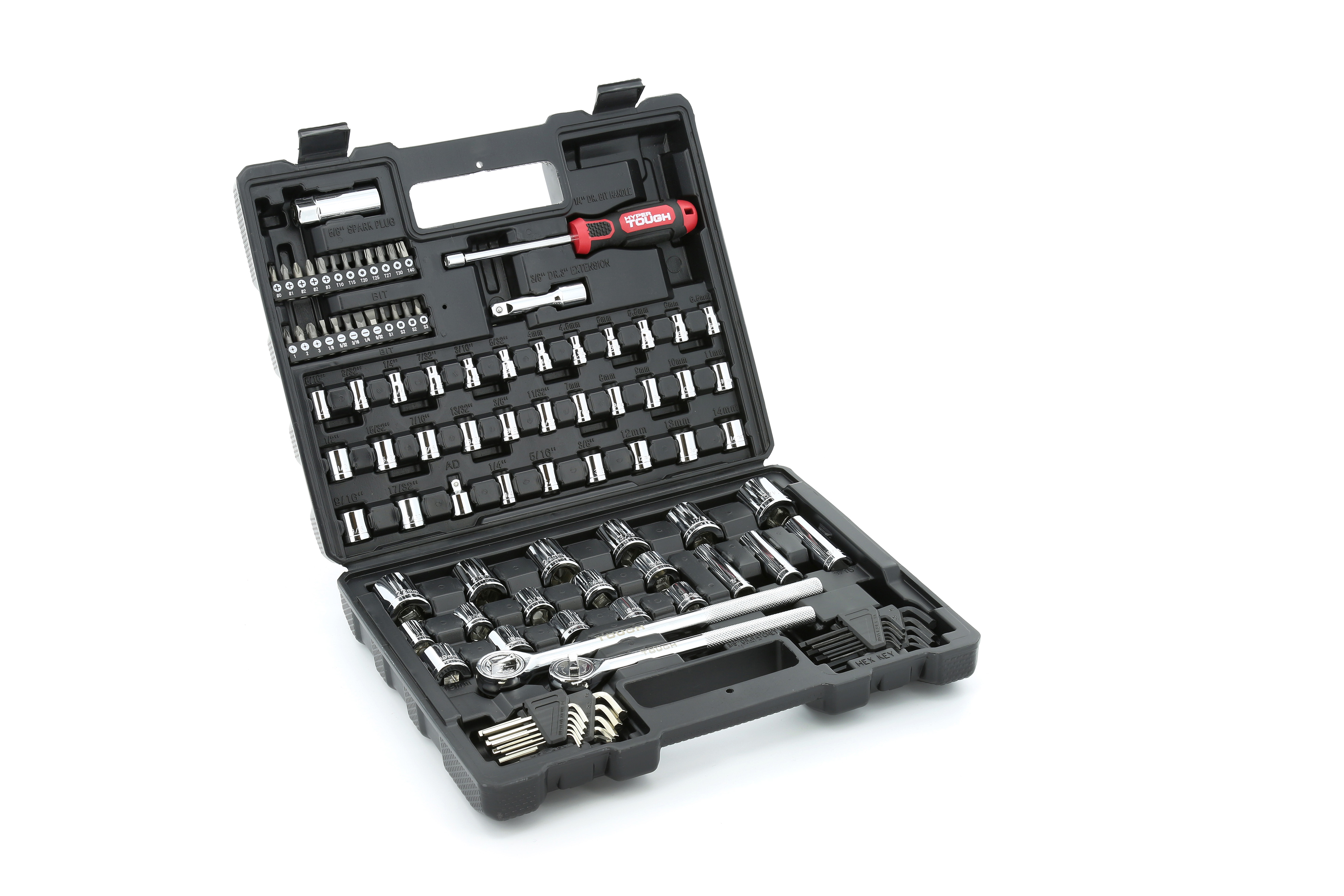 O’tra FAG300E Hyper Tough 107 Piece 1/4, 3/8, 1/2 inch Drive Socket Set For