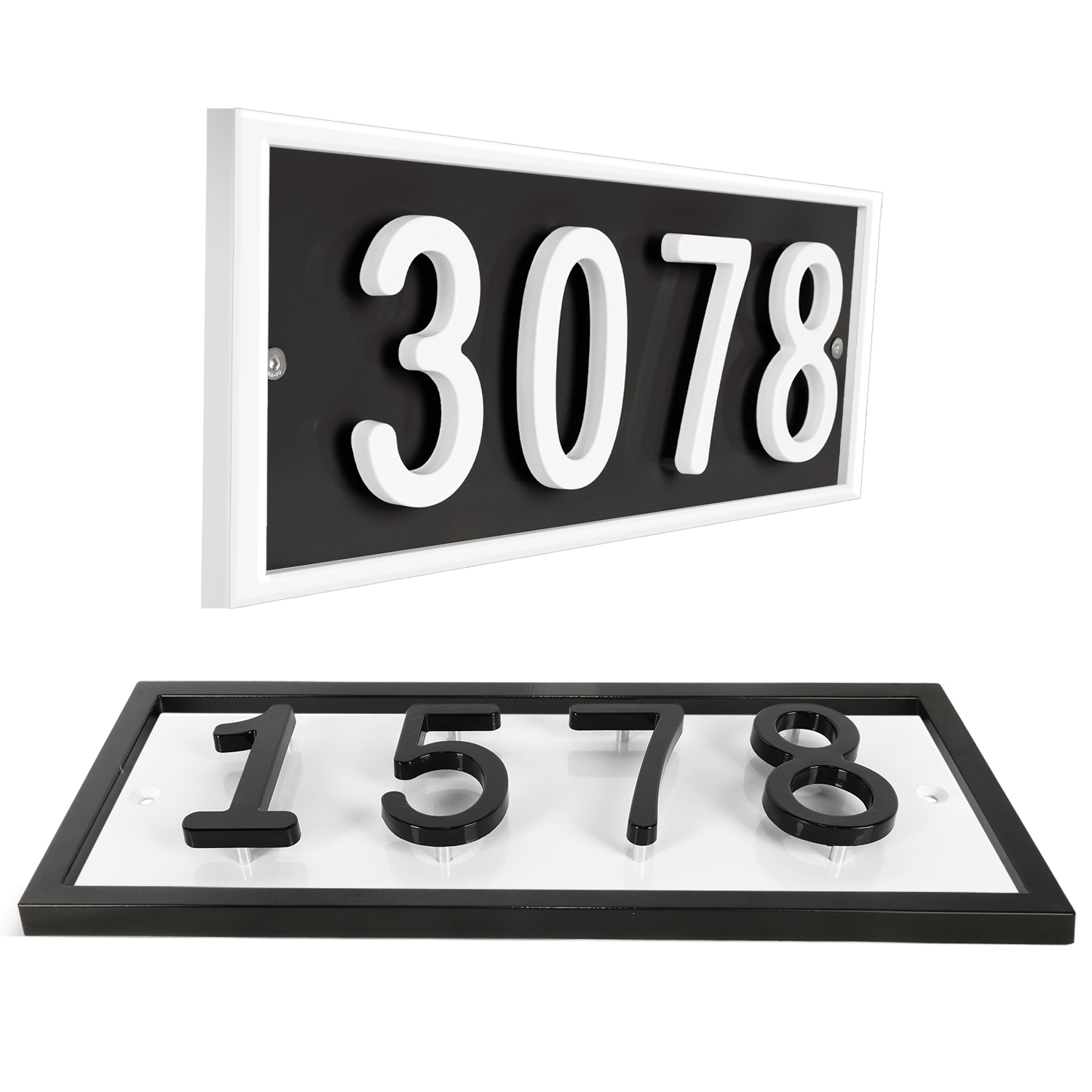 thumbnail video image 2 of ColourTree Floating House Numbers Sign, Personalized Vertical or Horizontal Aluminum Plaque with a Sleek Protective Frame, Custom Modern Address Plaque for Front Door, Made in USA, 2 of 11