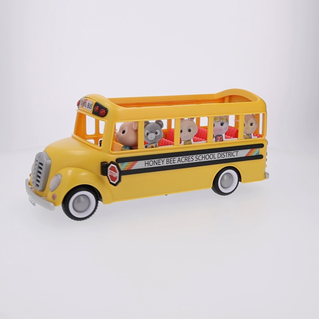 Honey Bee Acres Sunshine School Bus Vehicle Toy with Lights