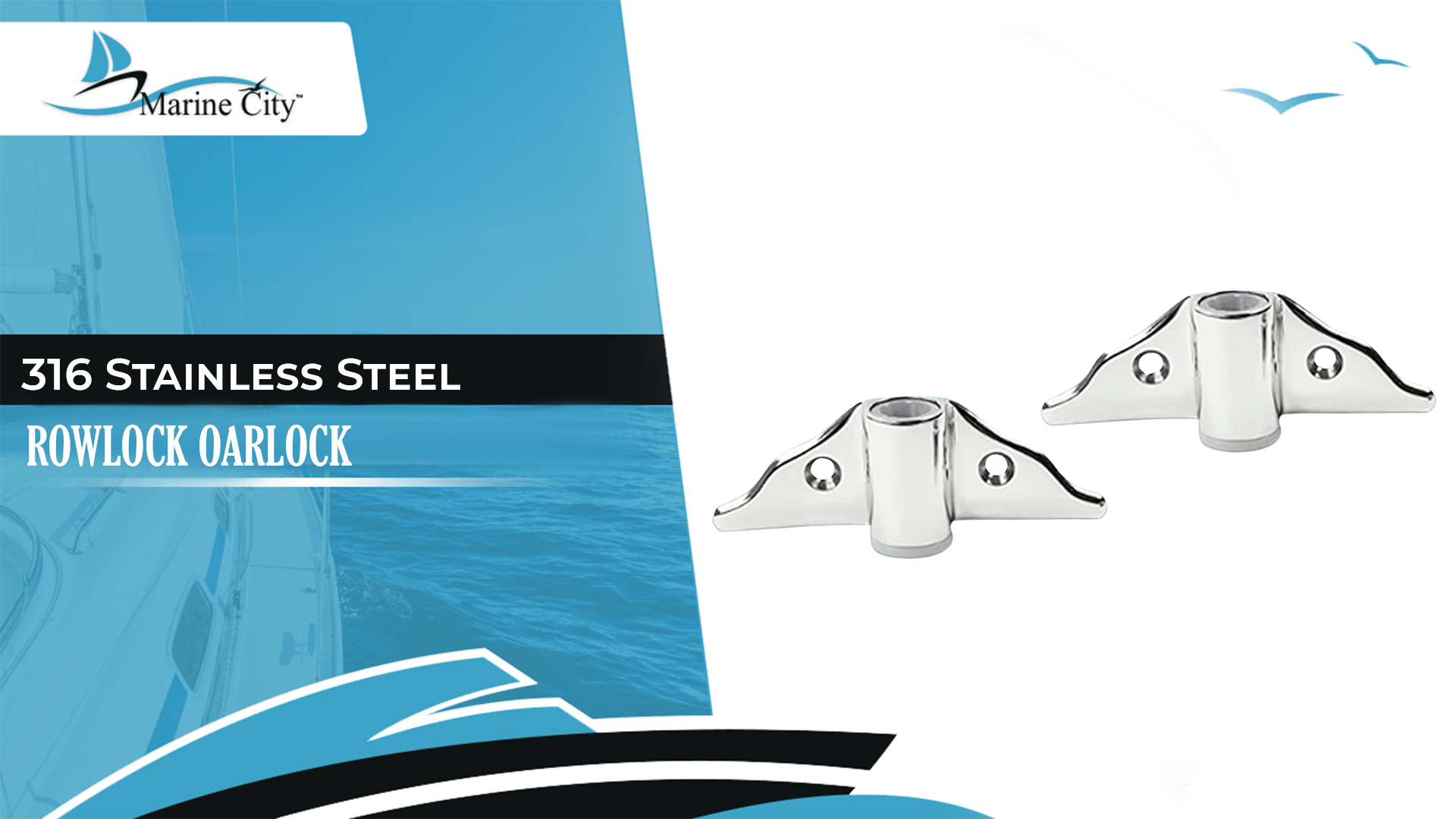 thumbnail video image 2 of MARINE CITY Rowlock Oarlock Socket, 316 Grade Stainless Steel Polished Finish, Sturdy, Durable, Rust-Resistant for Boats, Yachts, Ships, and RVs Pack of 2, 2 of 8