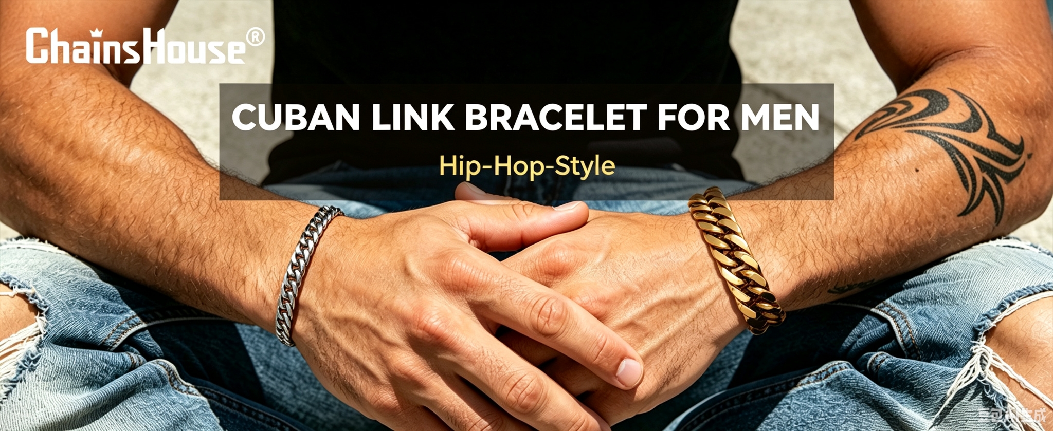 thumbnail video image 2 of ChainsHouse Black Cuban Chain Bracelet for Men Chunky 8mm Width Stainless Steel Link Chain Bracelets Jewelry Gift for Birthday Father's Day Christmas Stuffers,9 in, 2 of 8