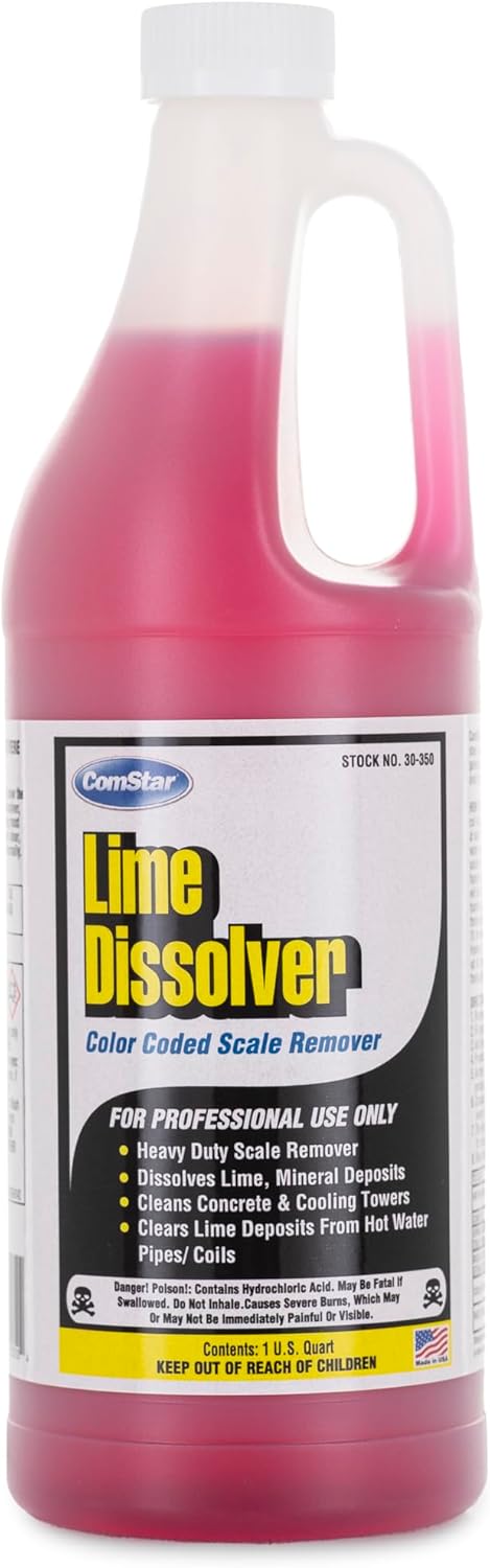 thumbnail video image 2 of ComStar Lime Dissolver, 55 Gallon, & Scale Remover, Industrial Strength Descaler for Cooling Towers, Boilers, Coils, Urinals, Toilet Bowls, Ice Machines, Lab Equipment, Rust & Stain Cleaner (30-352), 2 of 5
