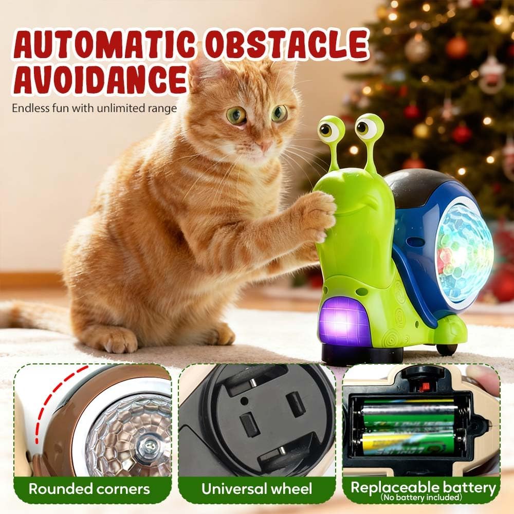 thumbnail video image 2 of Luminous Snail Toy,2025 New Electric Snail Toy Tummy Time Crawling Snail Baby Toy Musical Toys with Light-up Music,Musical Crawling Snail Toys Interactive Sensory Toy for Home,Christmas Birthday Gift, 2 of 8