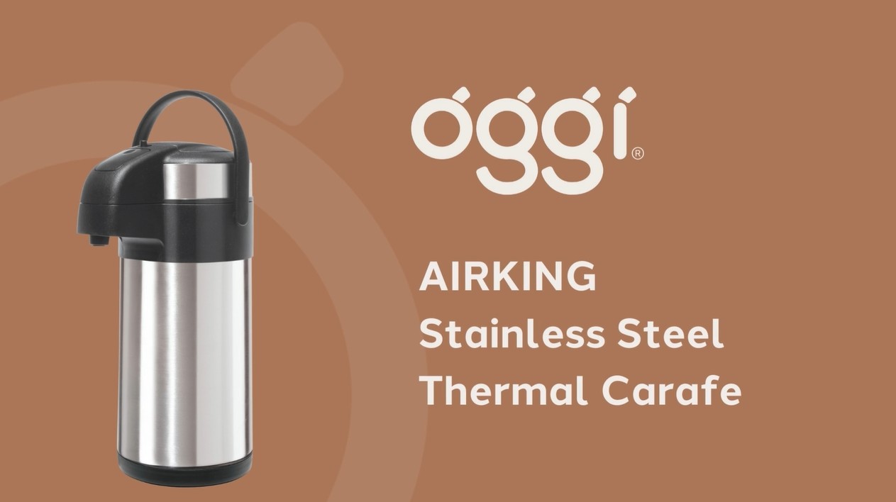 thumbnail video image 2 of OGGI 3-Liter Stainless Steel Beverage Server, 2 of 5