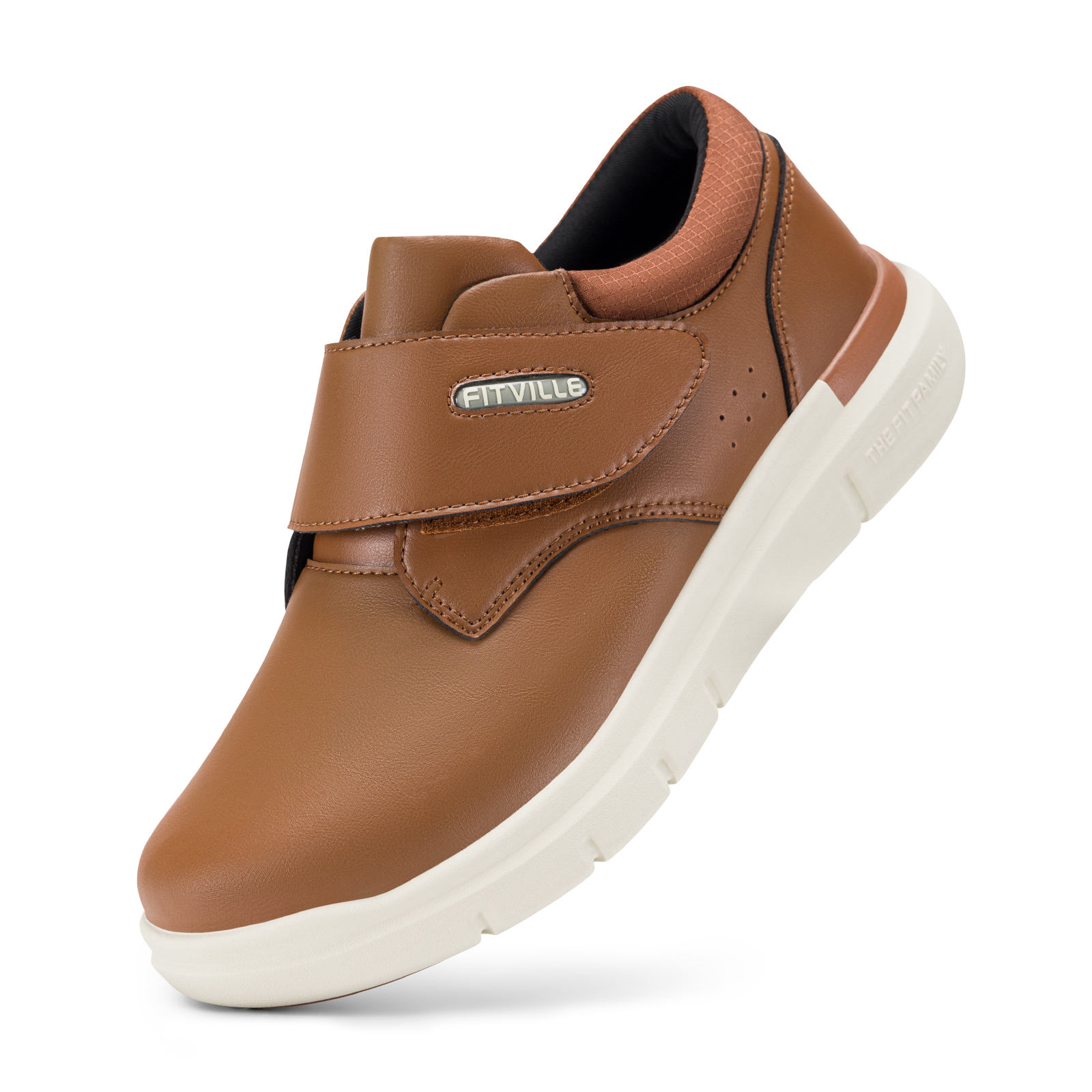 thumbnail video image 2 of FitVille Men's Diabetic Shoes Leather Extra Wide Walking Shoes Recovery Casual Oxford Shoes for Swollen Feet, 2 of 6