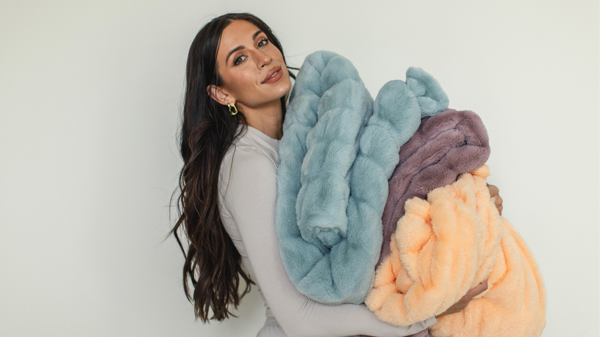 thumbnail video image 2 of Minky Designs Violet Dream Minky Blanket – Ultra Soft Faux Fur Throw Blanket for Couch, Bed & Home – Fluffy, Warm & Luxurious – Chic Collection (Small, 30x36), 2 of 8