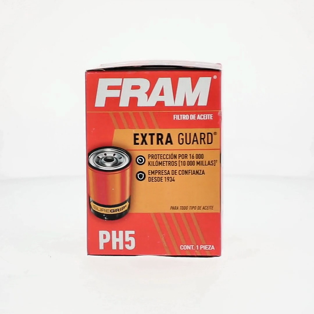 FRAM Extra Guard Oil Filter, PH5, 10K Miles, Replacement Oil