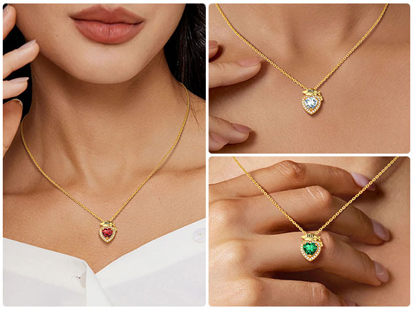 thumbnail video image 2 of Silvora Gold Plated Graduation Necklace for Women 2025 Bachelor Cap Heart Ruby Birthstone Crystal Pendant Daughter Sister Gift for Her Charm Jewelry, July, 2 of 9