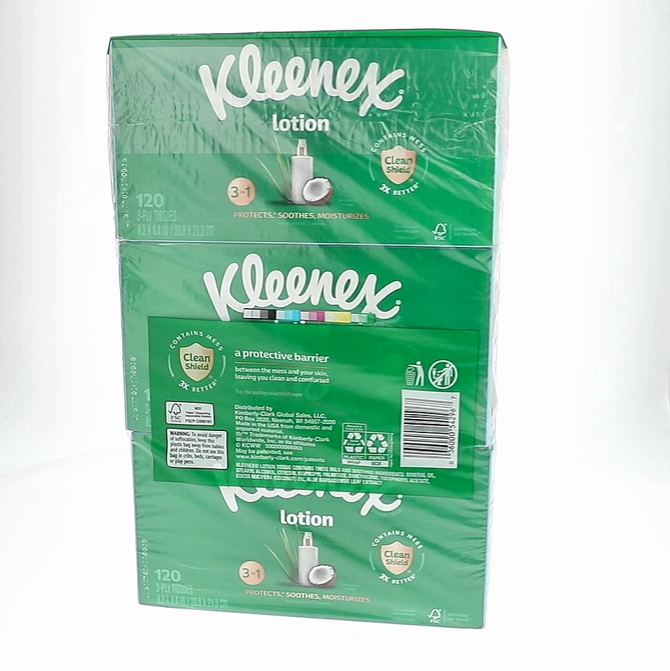 Kleenex, Lotion Facial Tissues, 6 Flat Boxes, Coconut Oil & Aloe