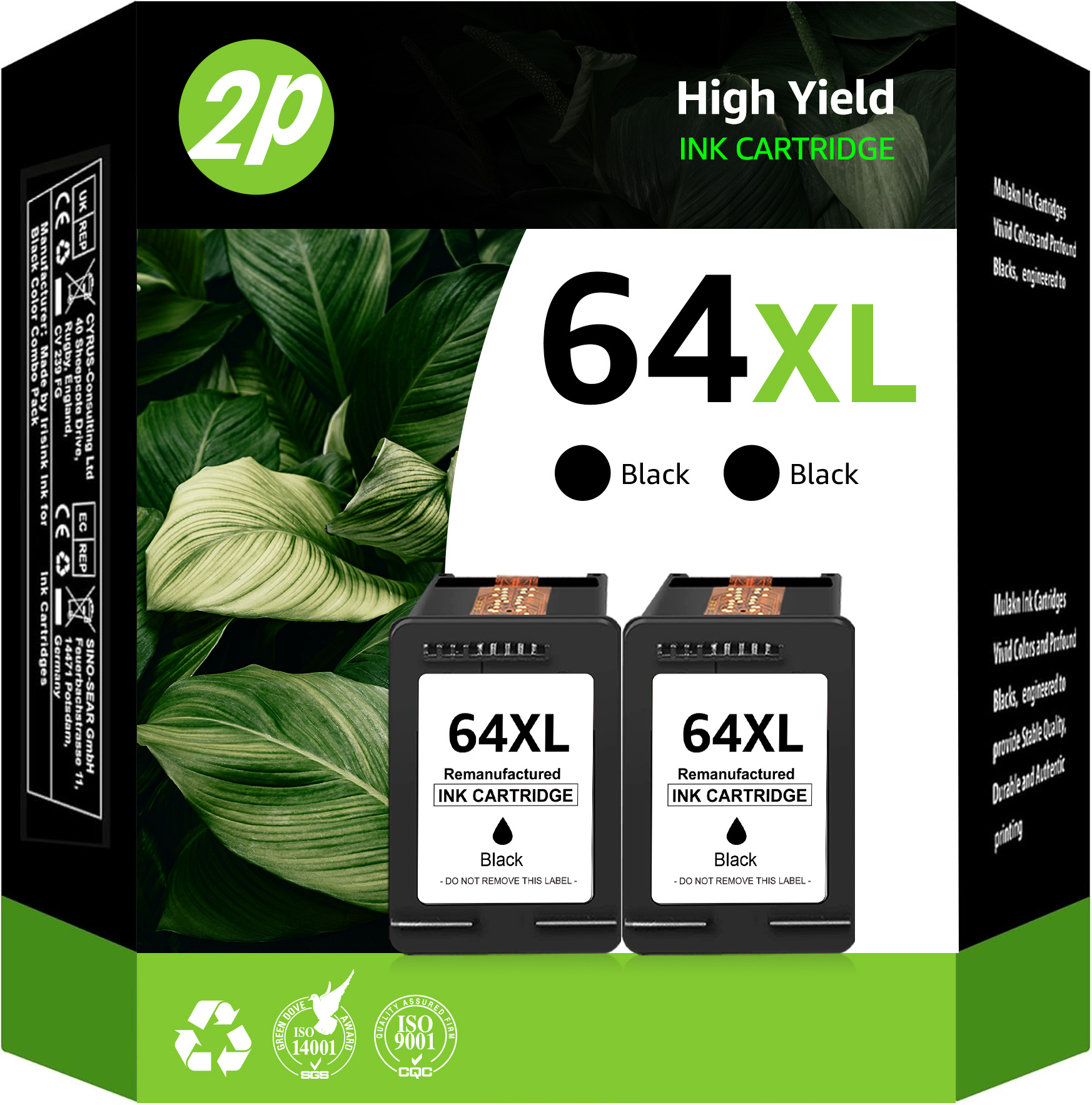 thumbnail video image 2 of 64xl black ink cartridge compatible for hp 64 black ink cartridge for Envy Photo 7858 7855 7155 6255, 2 of 10