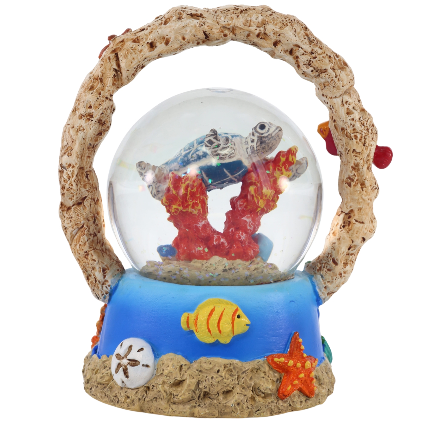 CoTa Global Sea Turtle Coral Snow Globe Decor - Elegant Pink 