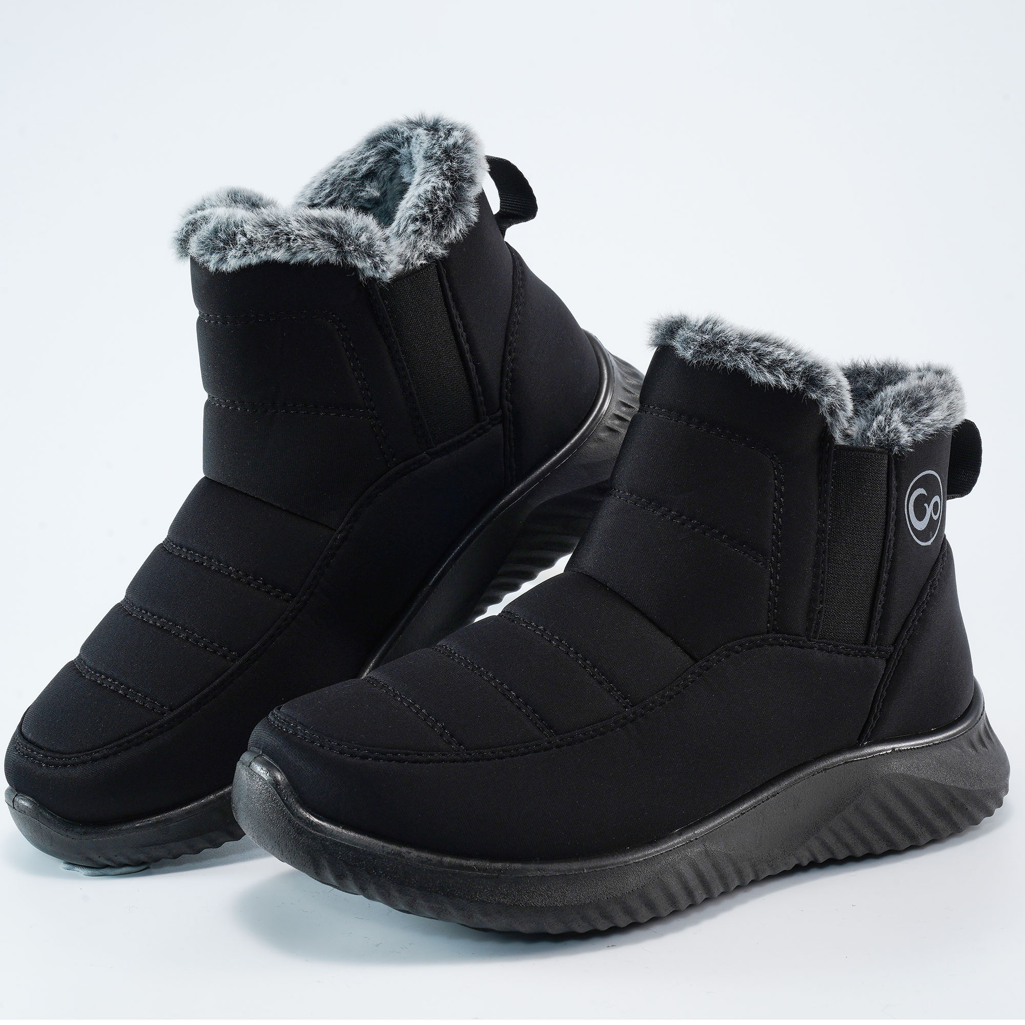 thumbnail video image 2 of Ablanczoom Snow Boots Womens with Warm Fuzzy Faux Fur Slip-on Woman Winter Booties Shoes, 2 of 7