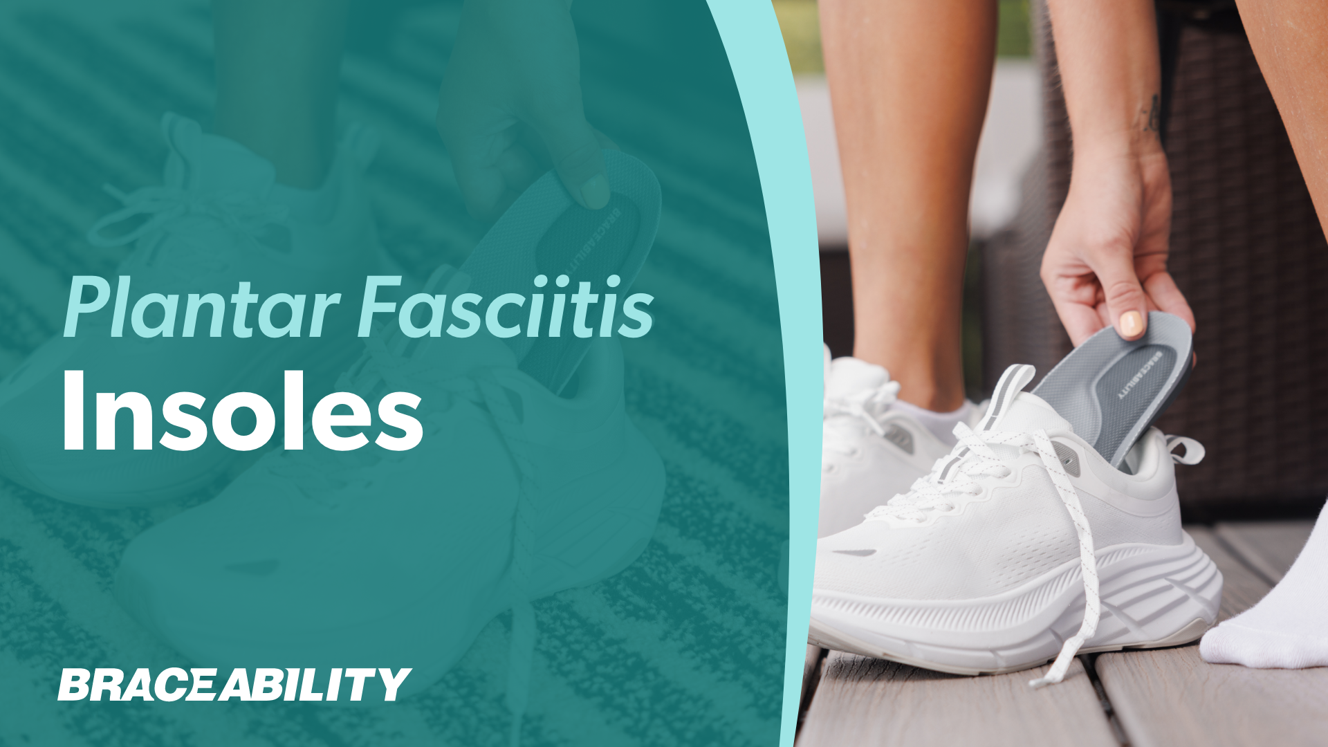 thumbnail video image 2 of BraceAbility Plantar Fasciitis Arch Support Insoles with Gel Pads, Medium, 2 of 10