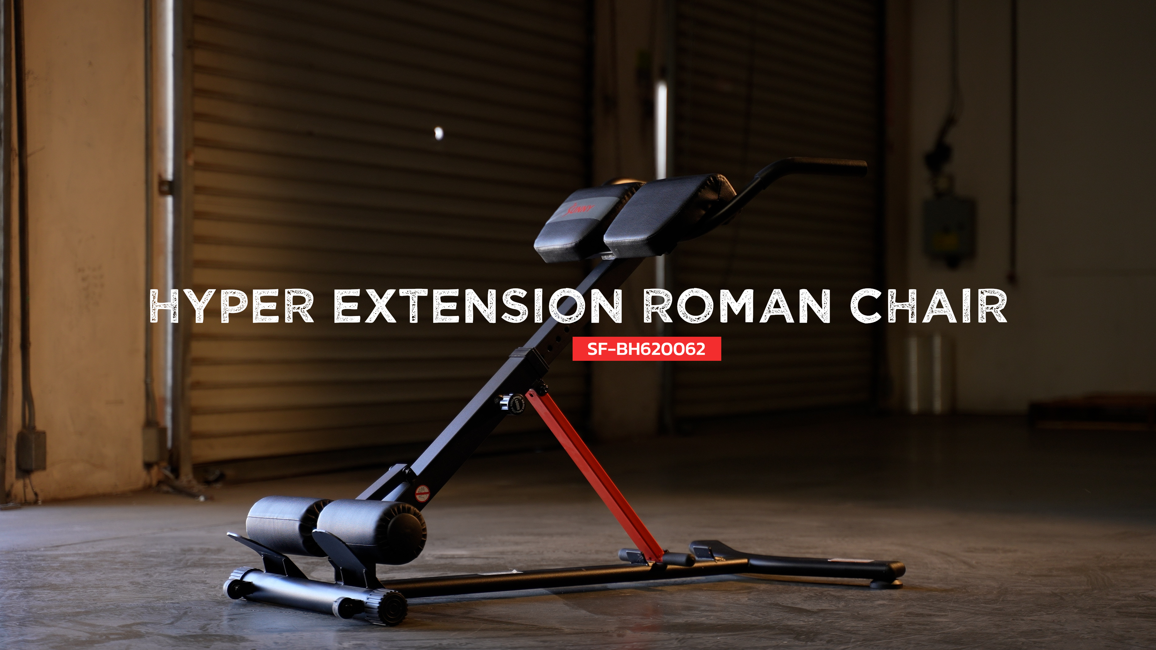 thumbnail video image 2 of Sunny Health & Fitness Hyperextension Roman Chair, Adjustable, 2 of 8
