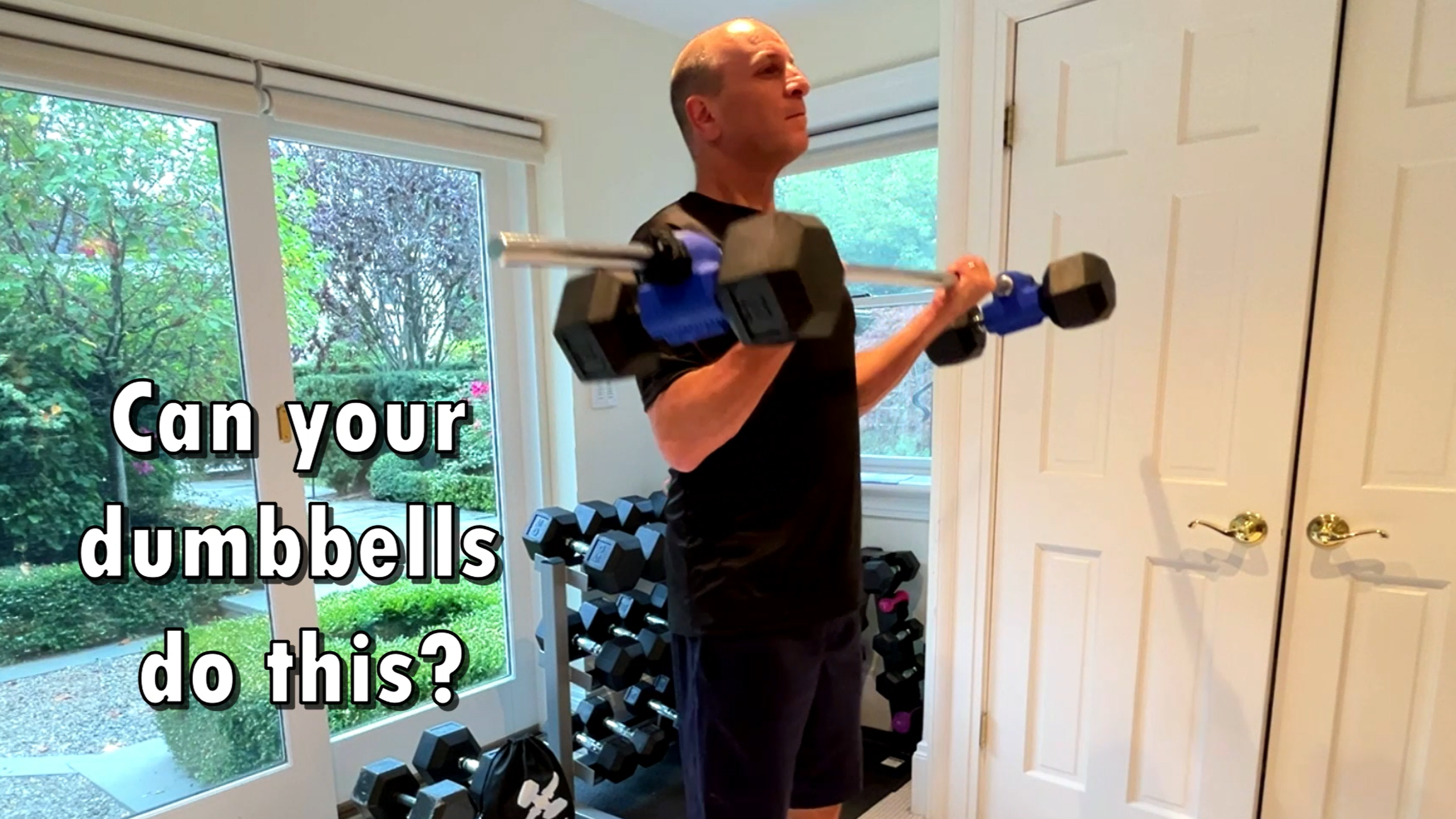 thumbnail video image 2 of Dualbell Dumbbell Converters for 1" Bar, Barbell Adapter, Home Gym Dumbbell to Barbell Connector, 2 of 10