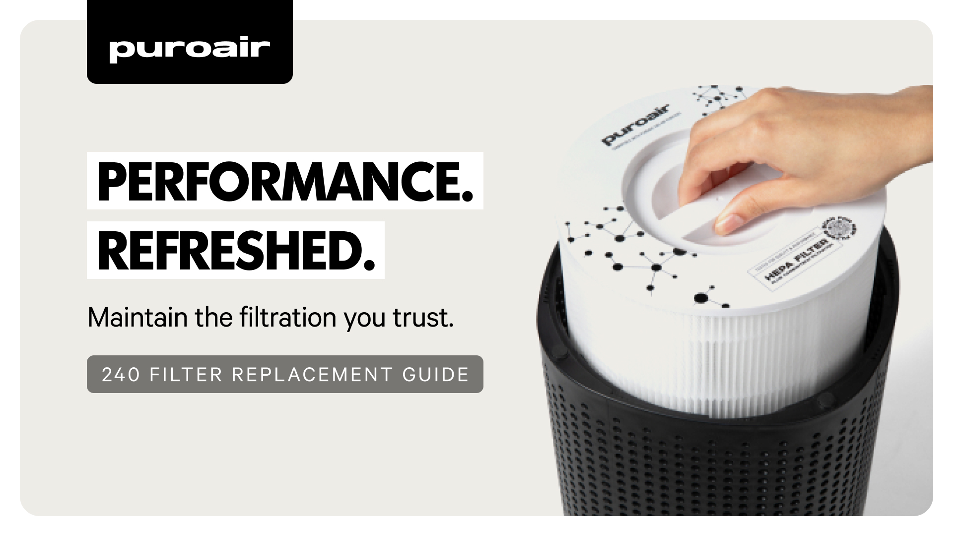 thumbnail video image 2 of PuroAir 240 Replacement Filter - HEPA Air Filter for PuroAir 240 Air Purifier, 2 of 10