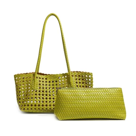 thumbnail video image 2 of WeaveCC Handwoven Straw Tote Bag for Women Summer Beach Y2K Shoulder Purse Handmade Top Handle, 2 of 7