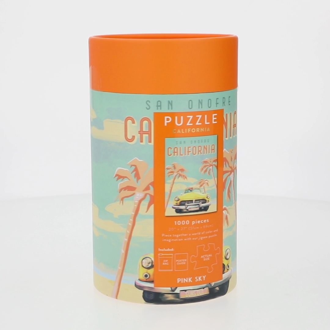California Pink Sky Puzzle 1000 Piece Cylinder Puzzle Tube Gift