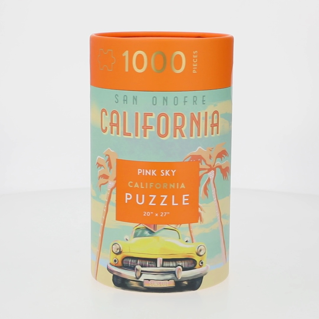 California Pink Sky Puzzle 1000 Piece Cylinder Puzzle Tube Gift