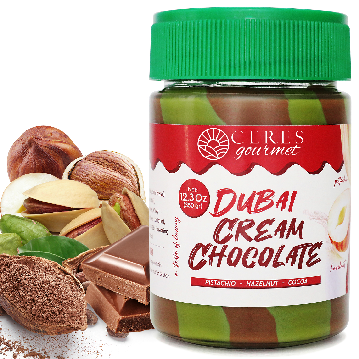 thumbnail video image 2 of Ceres Gourmet Sweet Pistachio Hazelnut Butter Spread 1-Pack 12.3 oz, 2 of 9