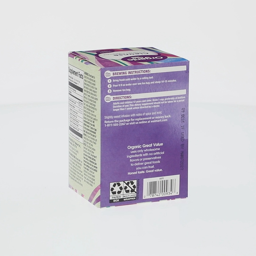 Great Value Organic Cleanse Tea Bags 16 Ct Herbal Digestive