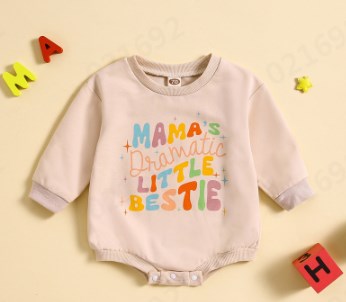 thumbnail video image 2 of MJTBGFSWG 12 Month Girl Clothes Baby Toddler Boys Girls Long Sleeve Letter Prints Rompers Jumpsuits Kids Clothes Size 6-12 Months, 2 of 7