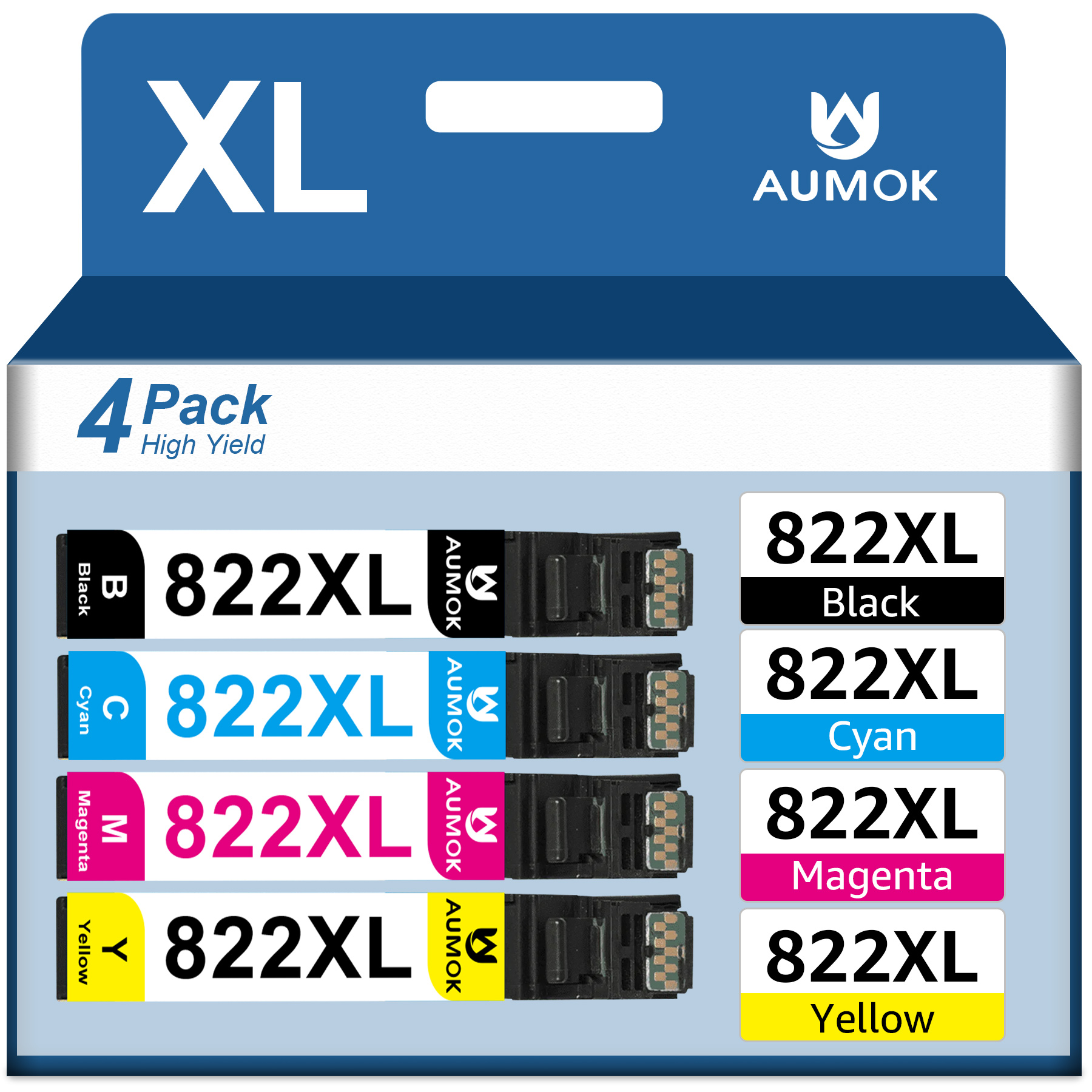 thumbnail video image 2 of 822XL Ink Cartridge Compatible for Epson 822XL Ink Cartridge Workforce Pro WF-4833 WF-3820 WF-4820, 2 of 11