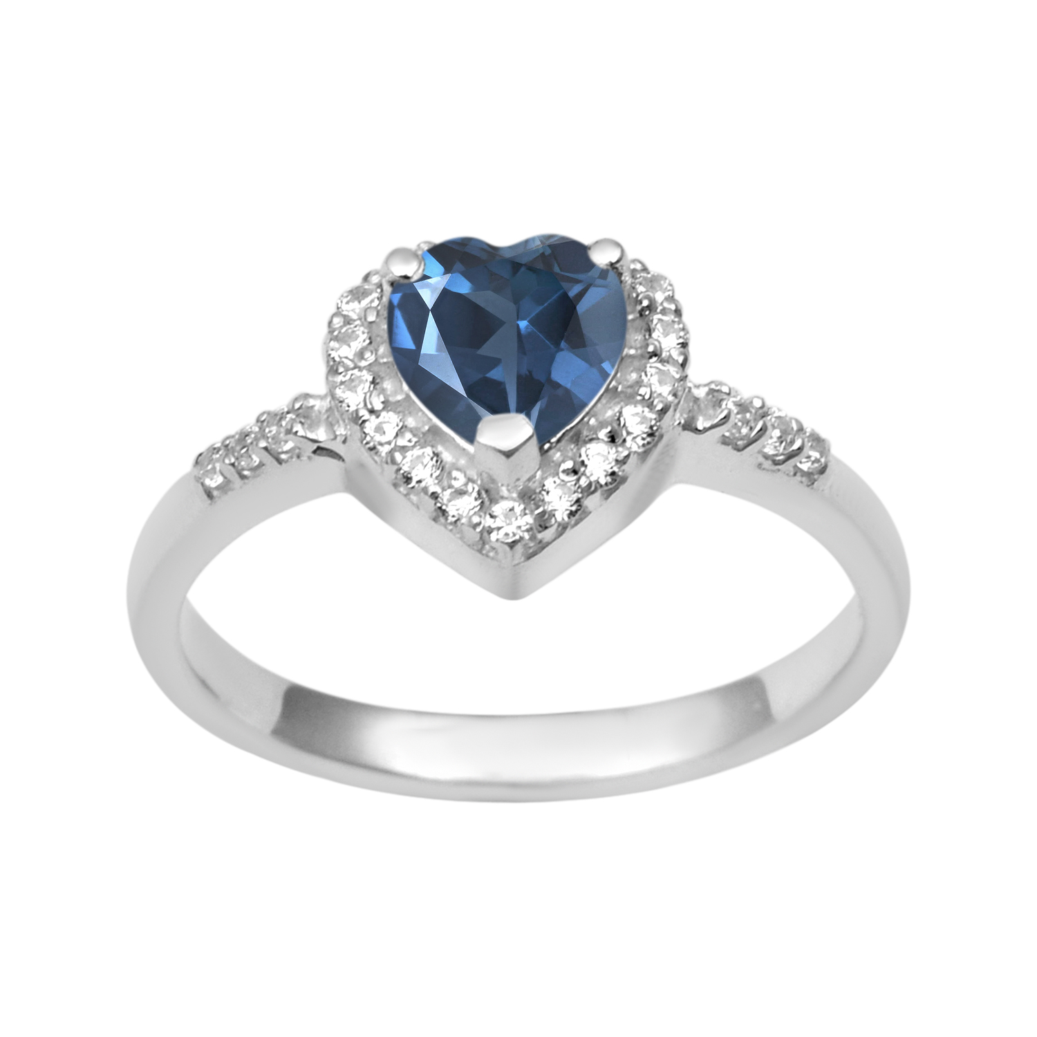 thumbnail video image 2 of Mooneye 5 mm Heart Shape London Blue Topaz 925 Sterling Silver Solitaire Women Wedding Ring, 2 of 3