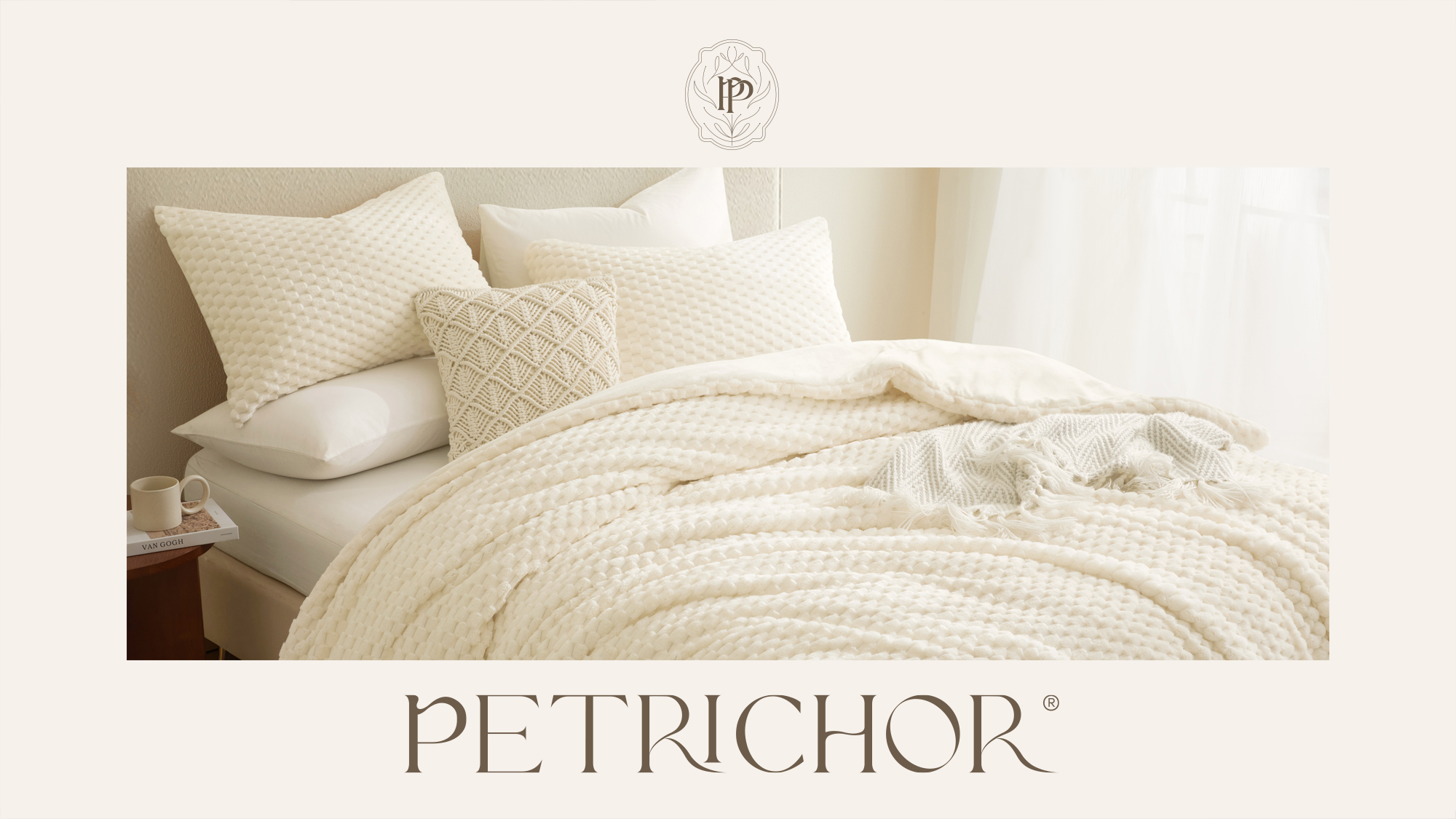 thumbnail video image 2 of Petrichor Cozy Flannel Comforter Set, Warm and Soft Queen Size Quilt for Winter, 3 Piece Bedding Set with 2 Pillowcases, Gray, 2 of 9