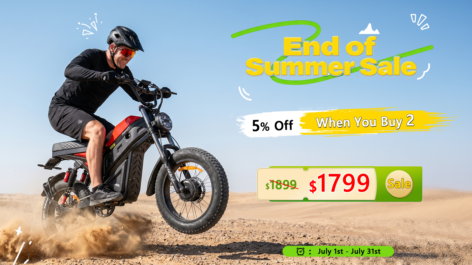 thumbnail video image 2 of FREESKY 48V 60AH 200 Miles Long Range Dual Motor Electric Bike for Adult, 20" Fat Tires Full Suspension AWD All Terrain Ebike, 2 of 7