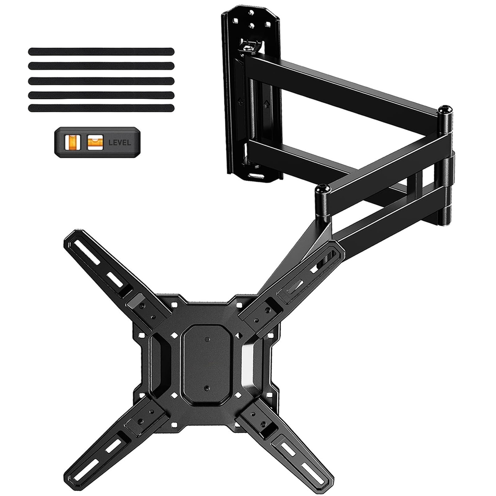 thumbnail video image 2 of MountFTV Full Motion Long Arm TV Mount for 26-65" TVs, 37.4" Long Extension, Up to 110 lbs, Max 400 x 400mm, Corner TV Wall Mount Bracket with Tilt, Swivel, Single Wood Studs, 2 of 9